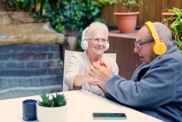 Advanced Care patients enjoy listening to music together